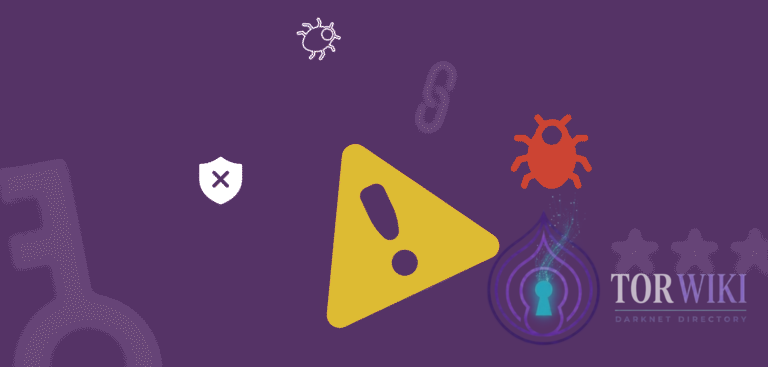 Dark web safety warning — caution alert with malware and phishing threat icons